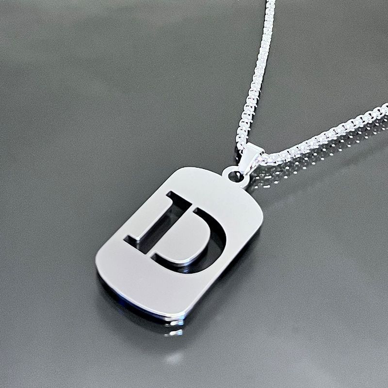 Stainless Steel Letter Pendant Necklaces for Men