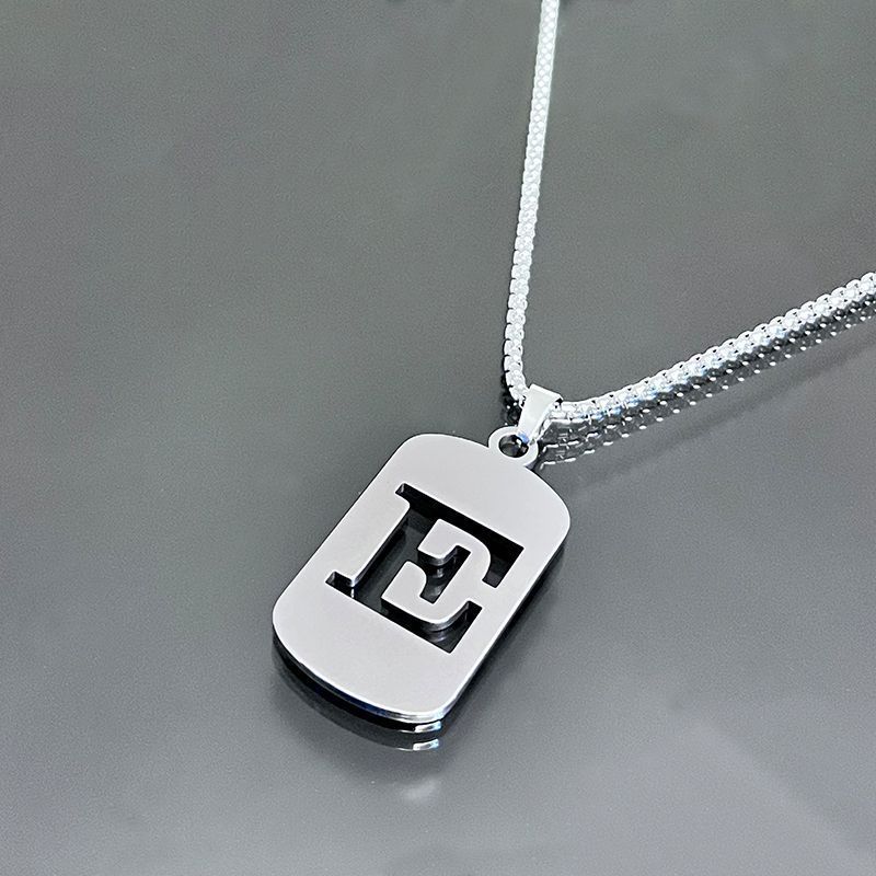 Stainless Steel Letter Pendant Necklaces for Men