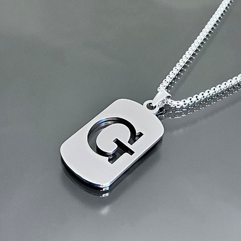 Stainless Steel Letter Pendant Necklaces for Men