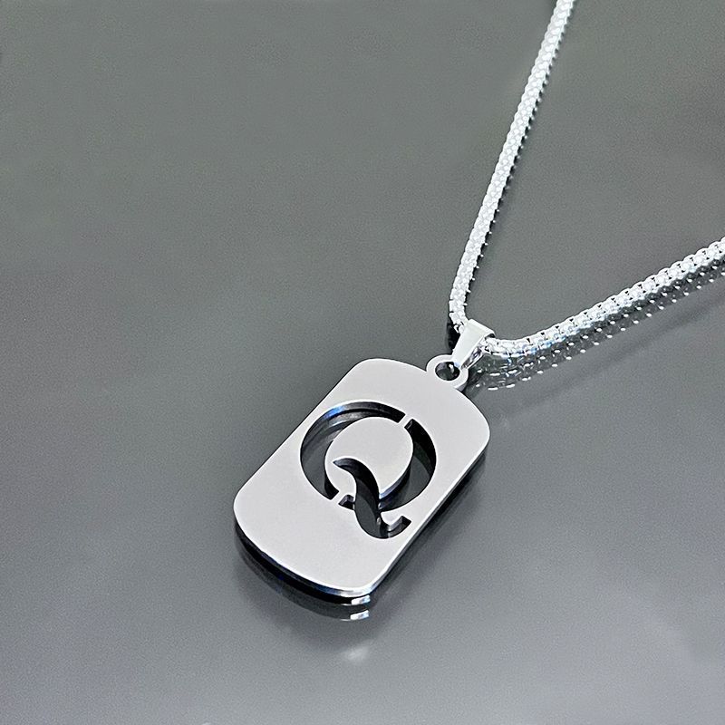 Stainless Steel Letter Pendant Necklaces for Men