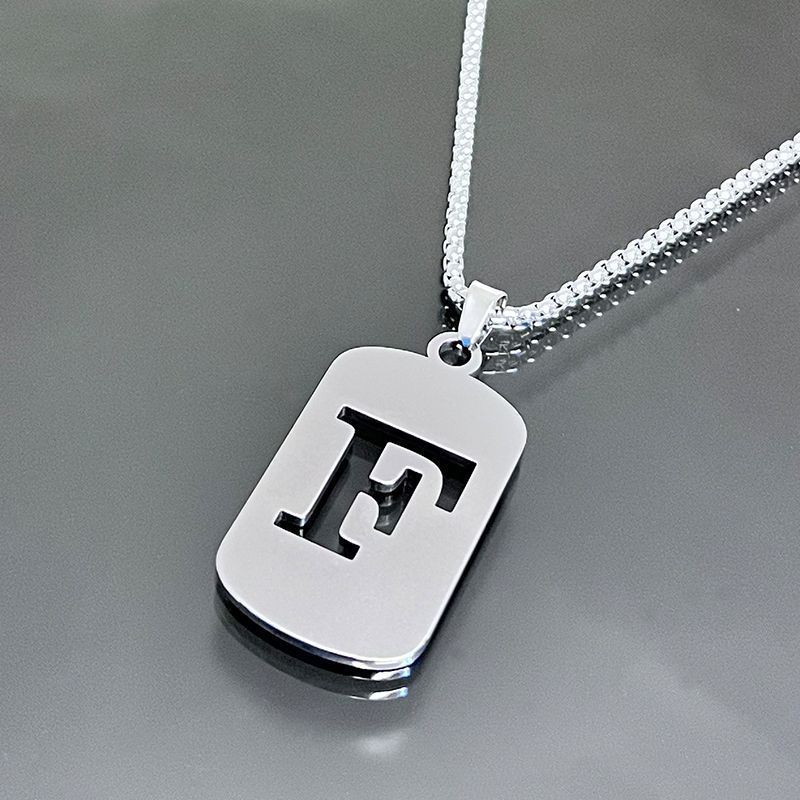 Stainless Steel Letter Pendant Necklaces for Men