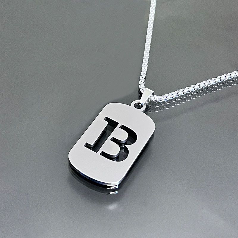 Stainless Steel Letter Pendant Necklaces for Men