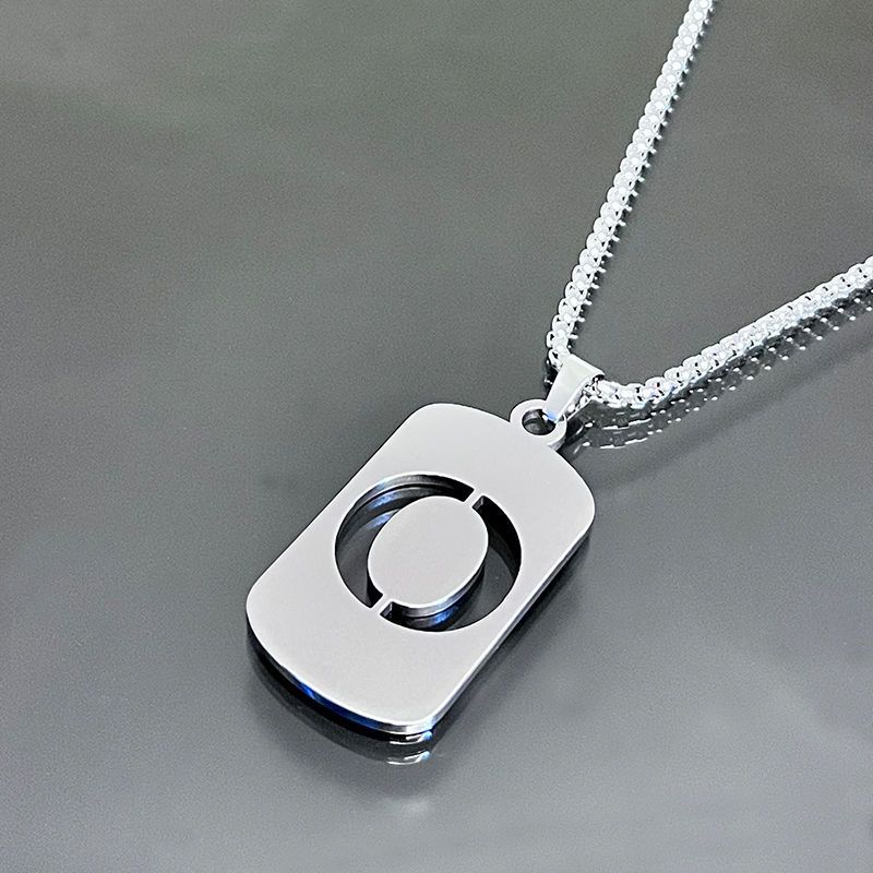 Stainless Steel Letter Pendant Necklaces for Men