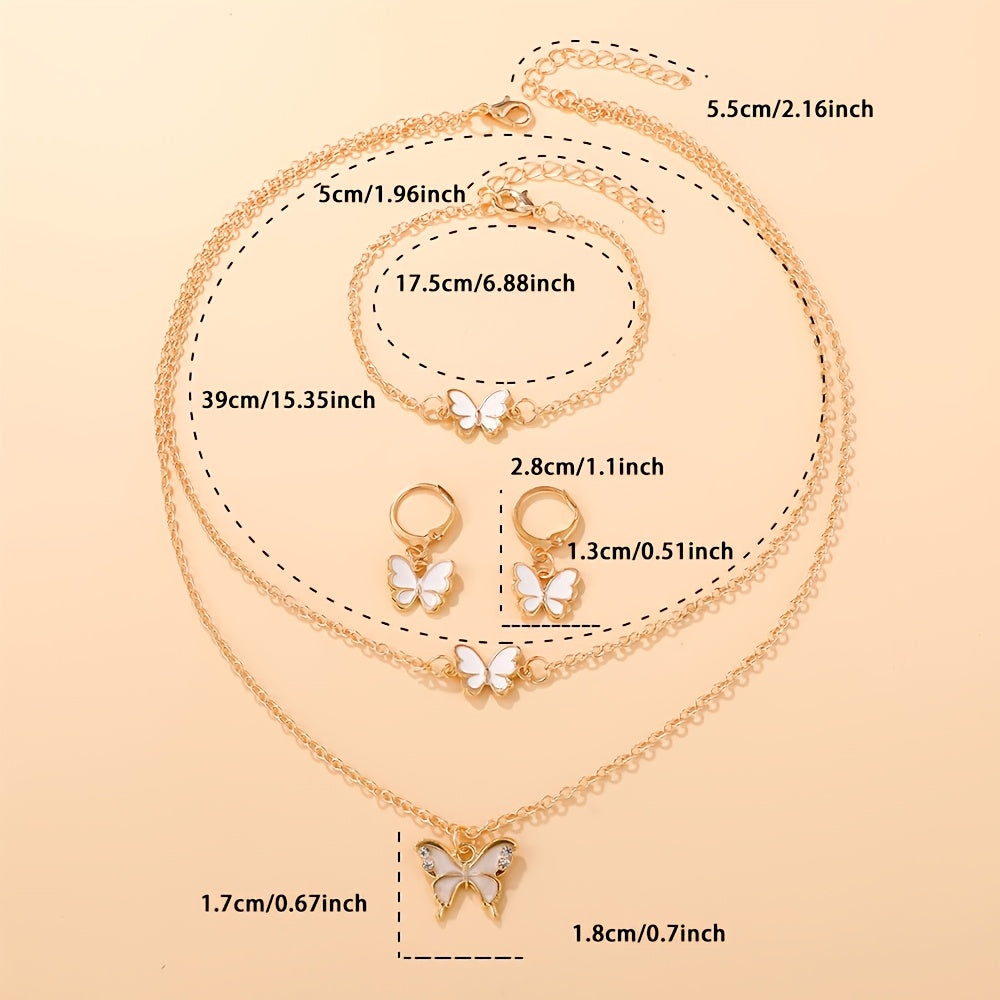 4pcs Boho Butterfly Jewellery Set