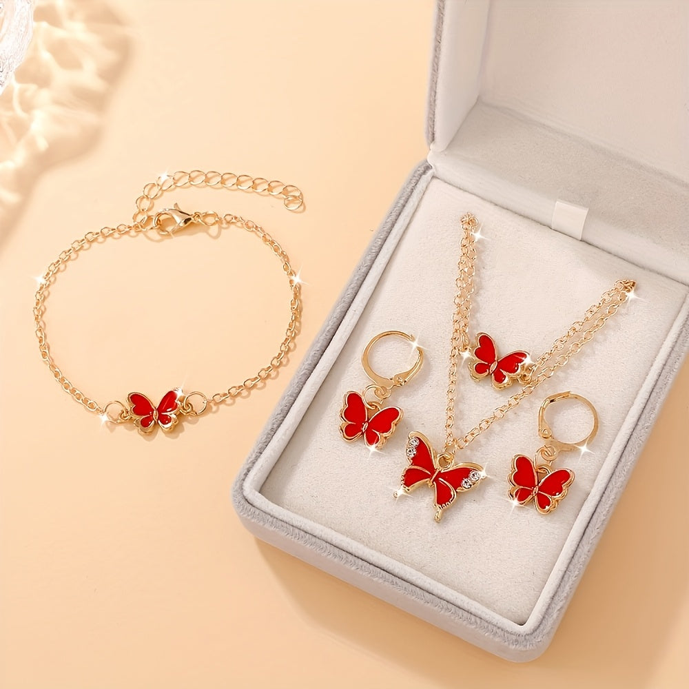 4pcs Boho Butterfly Jewellery Set