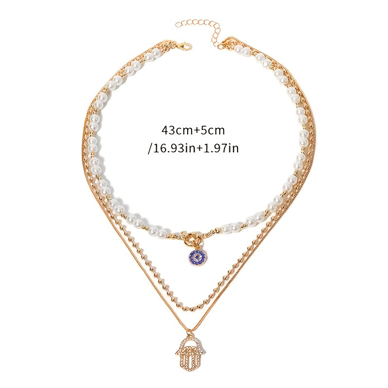 1pc Boho-Chic Pendant Necklace - 14K Gold Plated