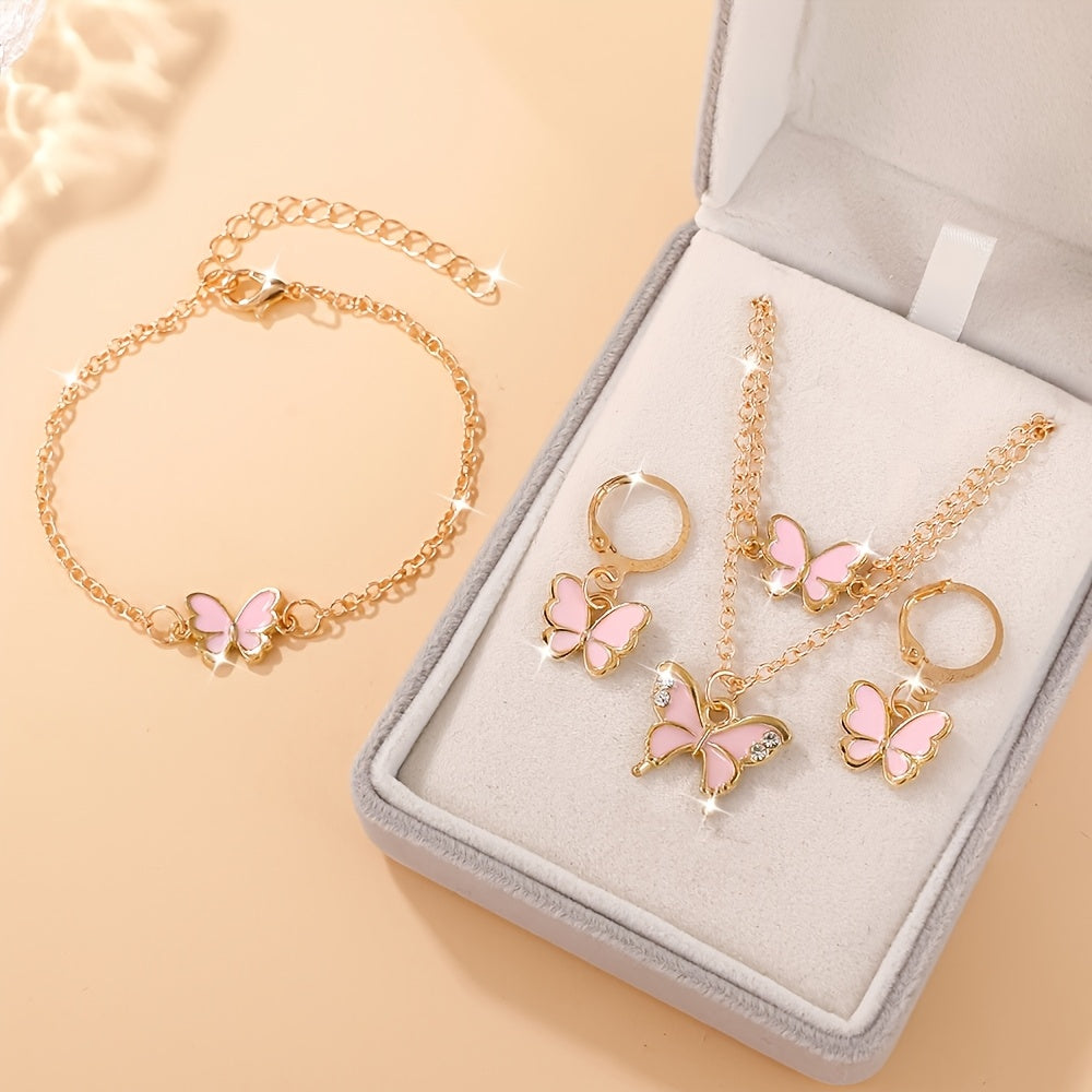 4pcs Boho Butterfly Jewellery Set