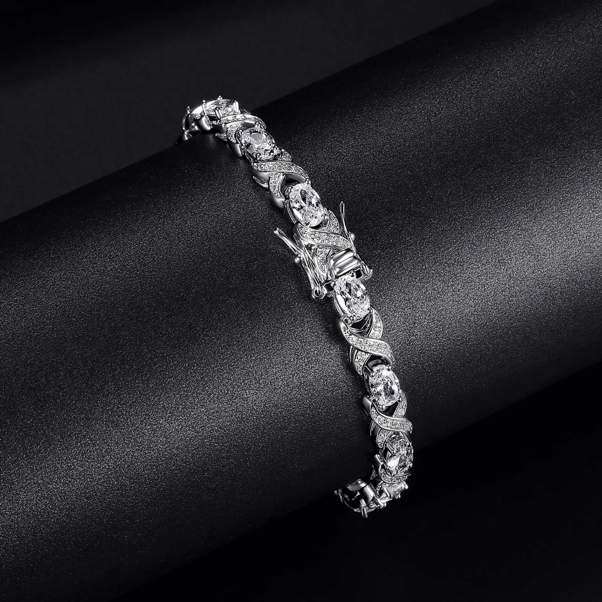 Cubic Zirconia XOXO Chain Bracelet