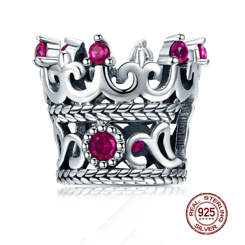 925 Sterling Silver Heart Beads Flower Retro Pattern Charms