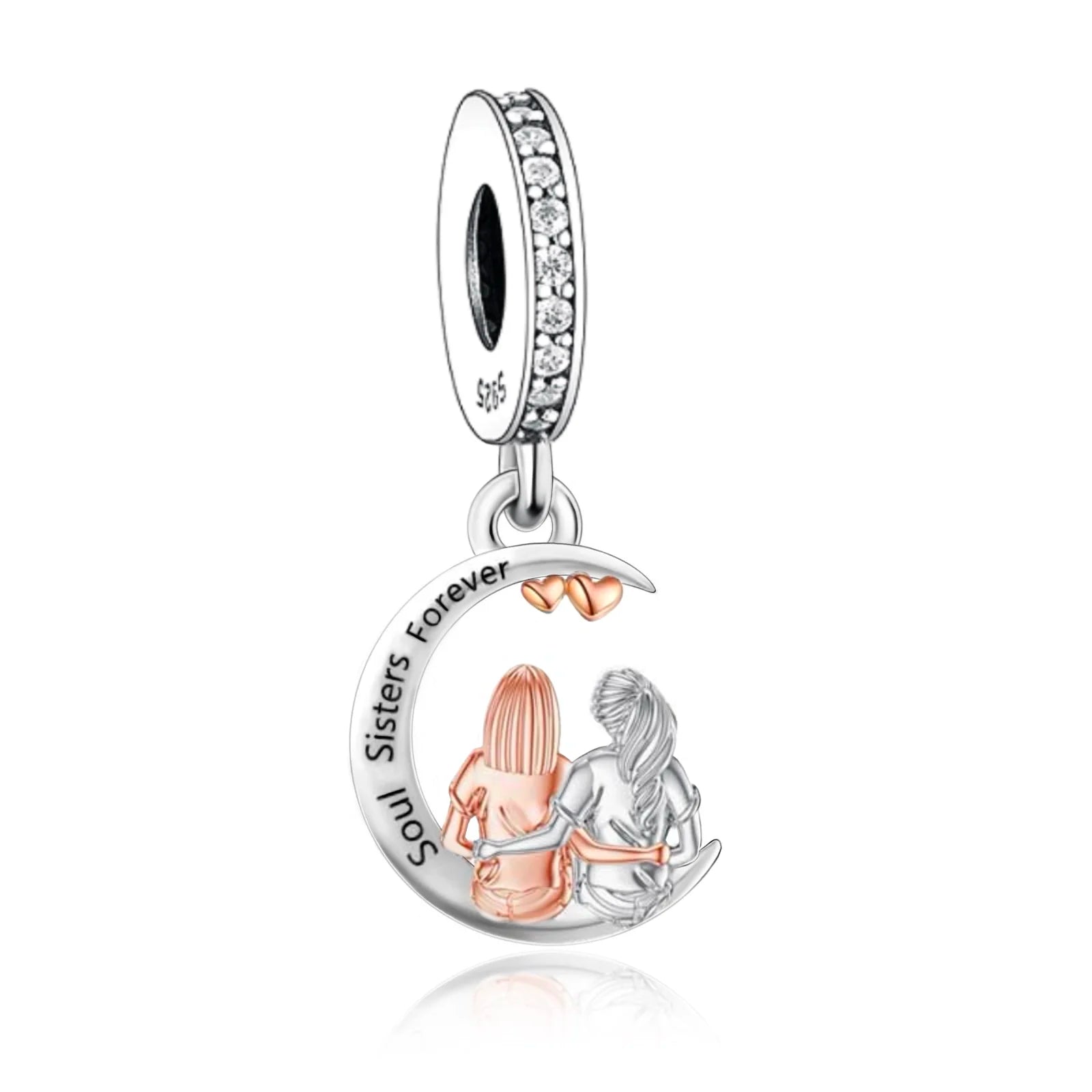 "Soul Sisters Forever" 925 Sterling Silver Charms for Bracelets or Necklace