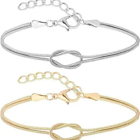 Couple Knot Bracelet with Charms Necklace