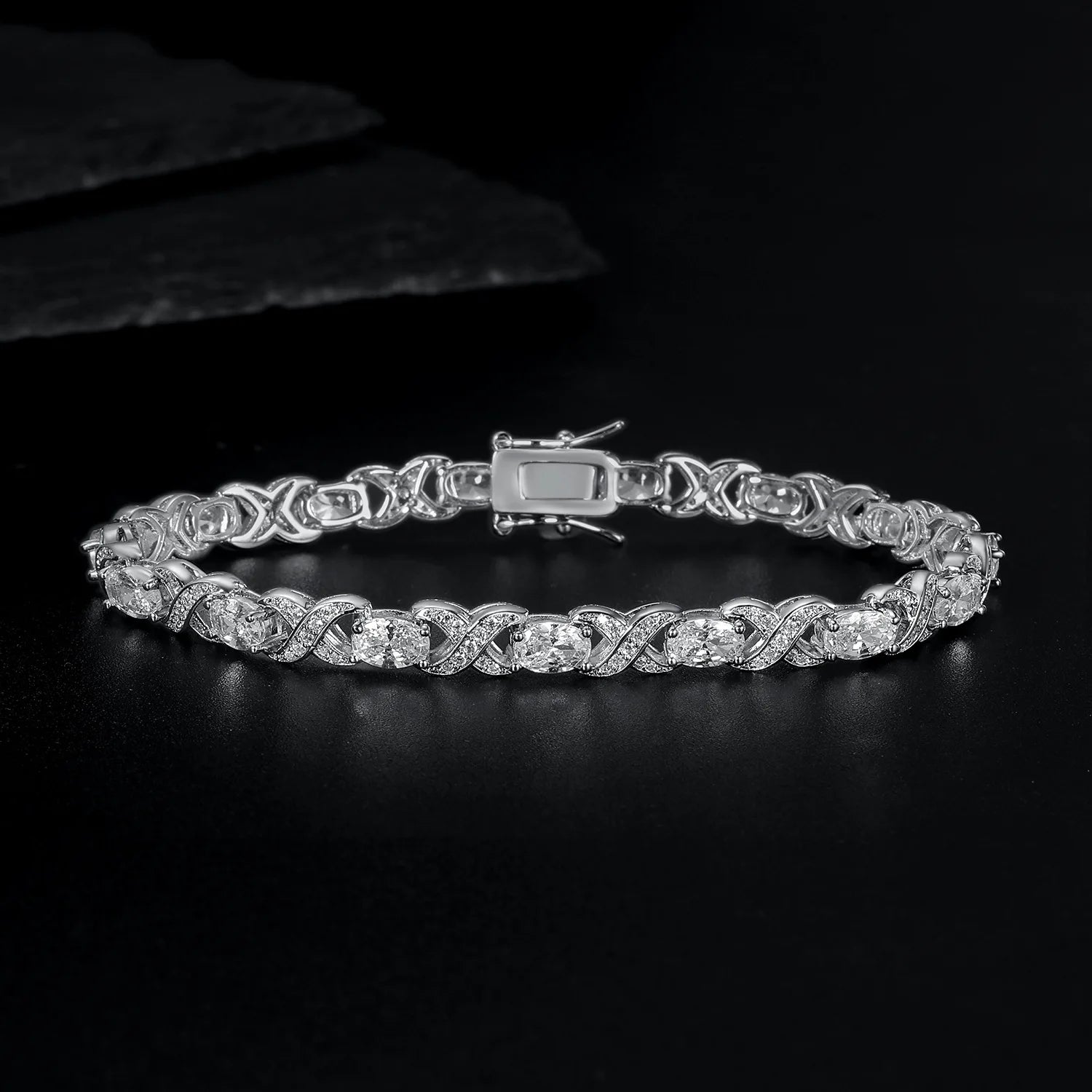 Cubic Zirconia XOXO Chain Bracelet