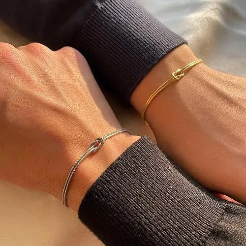 Couple Knot Bracelet with Charms Necklace