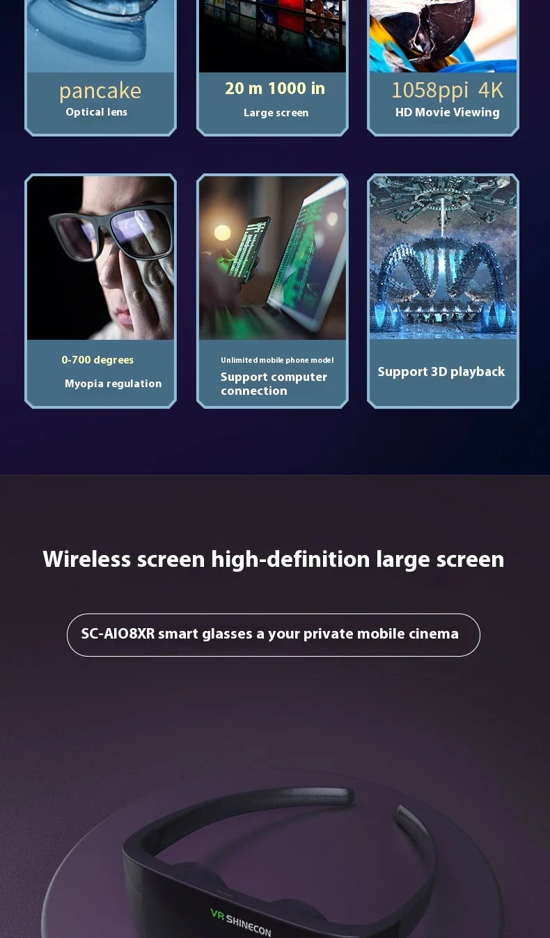 Immersive 3D VR Smart Glasses