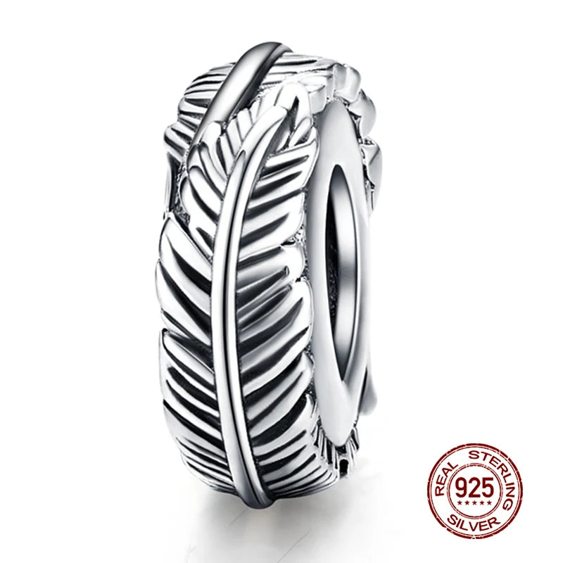 925 Sterling Silver Heart Beads Flower Retro Pattern Charms