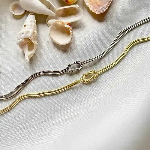 Couple Knot Bracelet with Charms Necklace