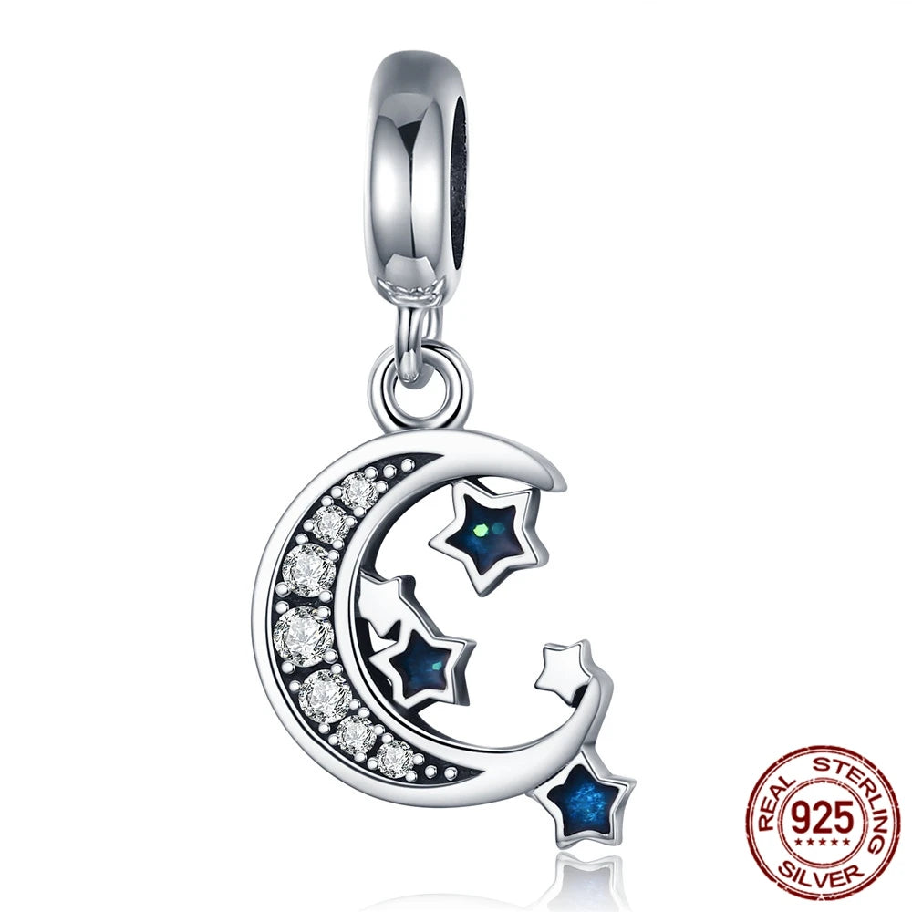 925 Sterling Silver Heart Beads Flower Retro Pattern Charms