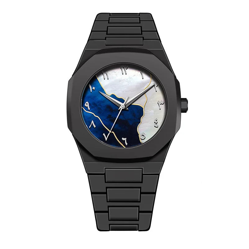 Luxury Quartz Watch for Men Black Matte