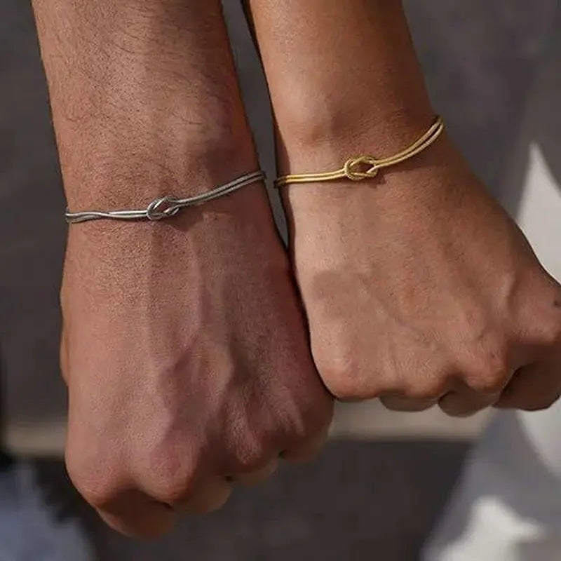 Couple Knot Bracelet with Charms Necklace