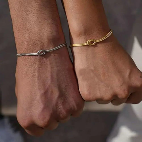 Couple Knot Bracelet with Charms Necklace