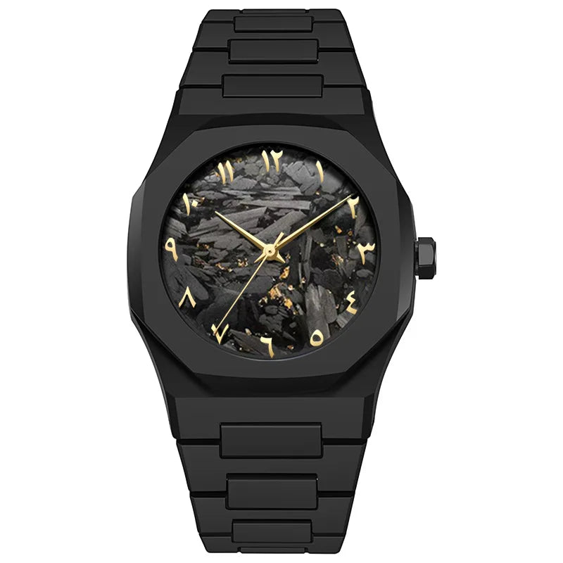 Luxury Quartz Watch for Men Black Matte