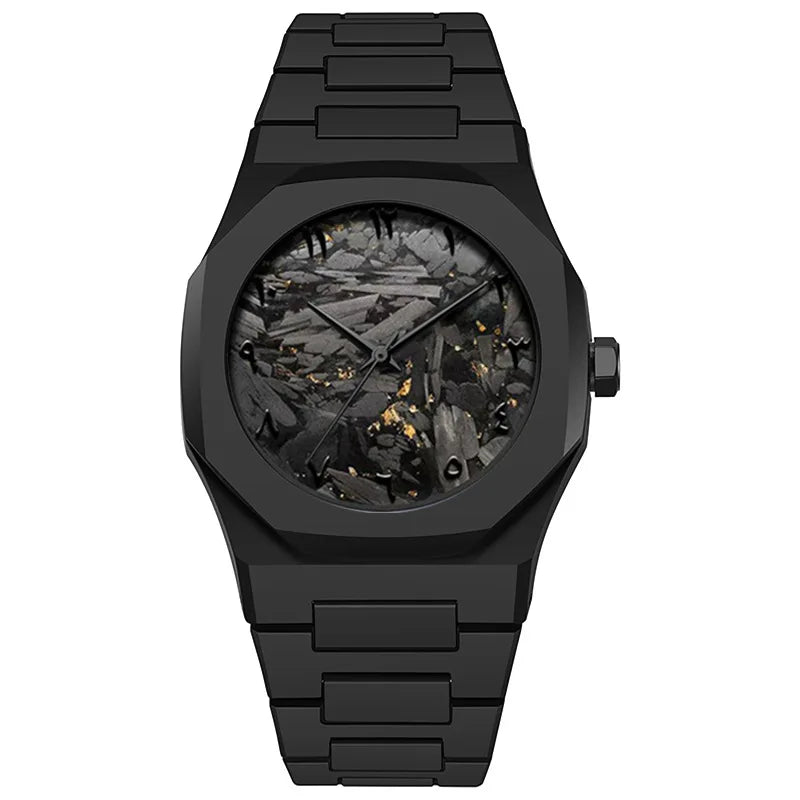 Luxury Quartz Watch for Men Black Matte