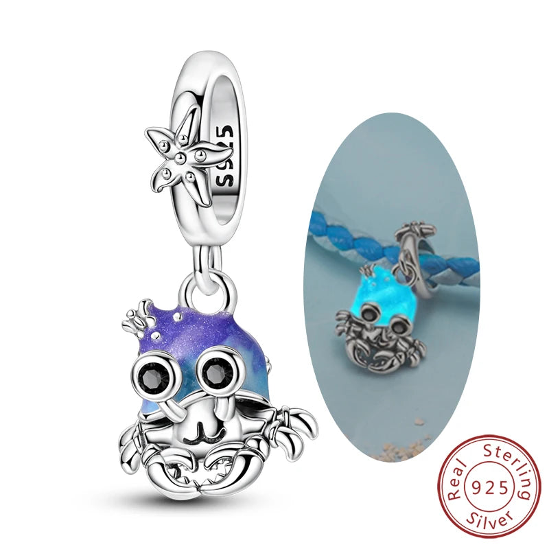 925 Sterling Silver Charms Beads Pendant Firefly Elf Paw Planet Charm