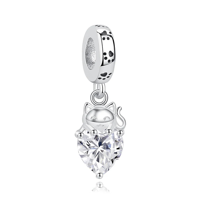 925 Sterling Silver Charms Love Pets