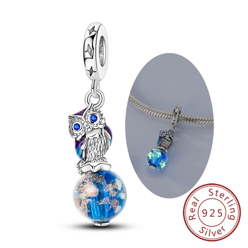 925 Sterling Silver Charms Beads Pendant Firefly Elf Paw Planet Charm