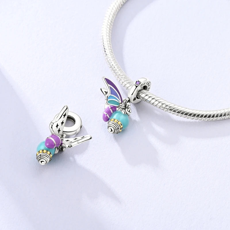 925 Sterling Silver Charms Beads Pendant Firefly Elf Paw Planet Charm
