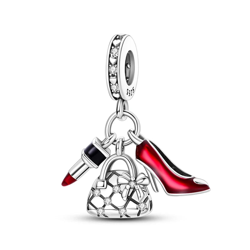 925 Silver Charms in Tones of Red