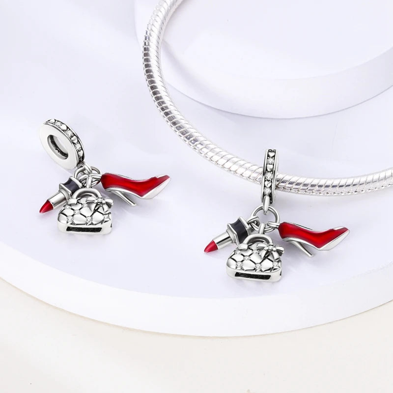 925 Silver Charms in Tones of Red