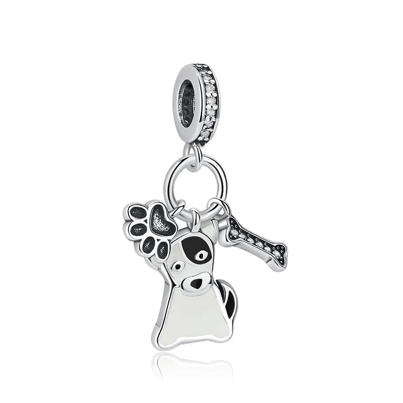 925 Sterling Silver Charms Love Pets