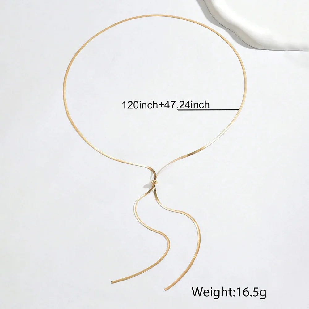 Y-shaped snake bone chain necklace