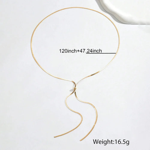 Y-shaped snake bone chain necklace