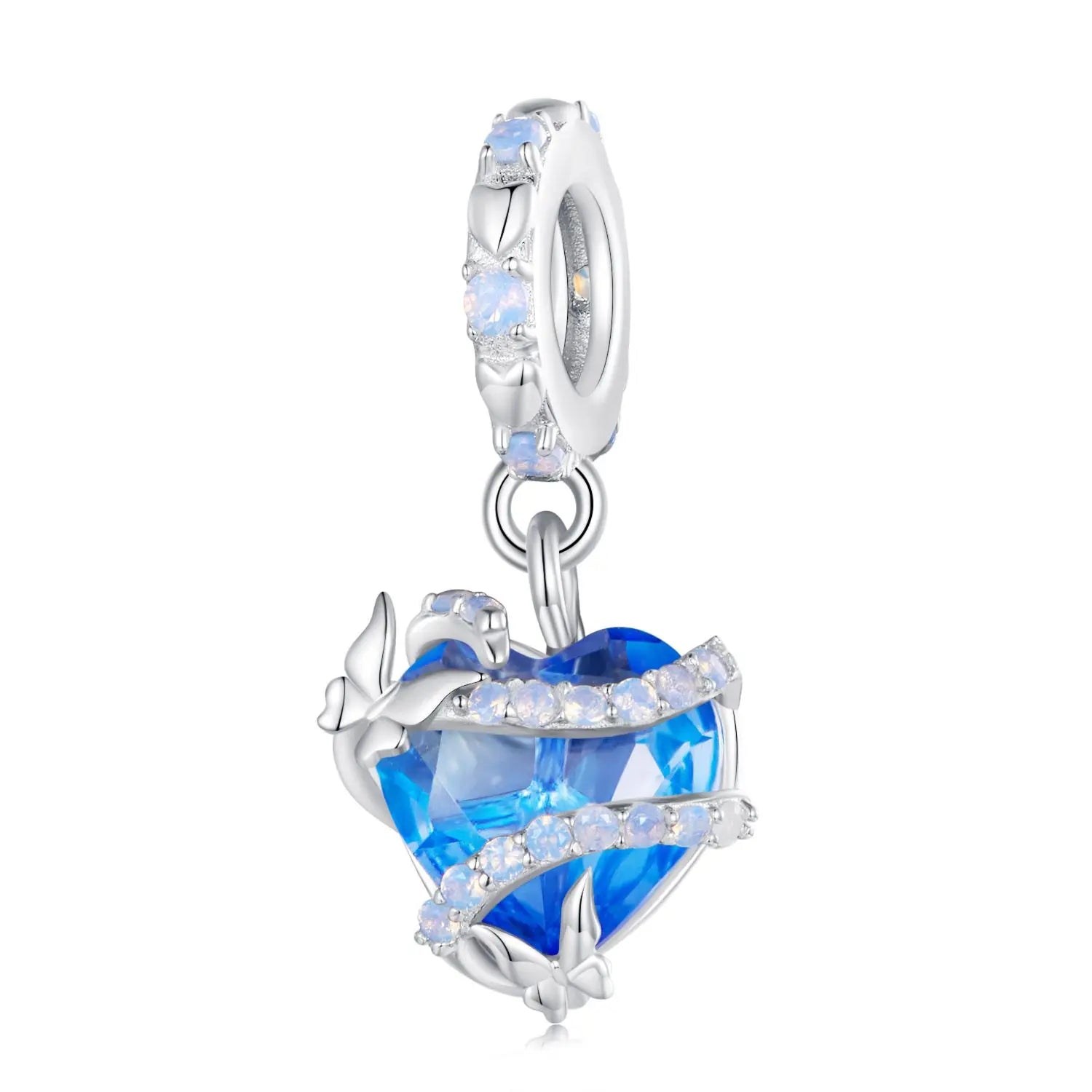 925 Sterling Silver Heart Beads Flower Retro Pattern Charms