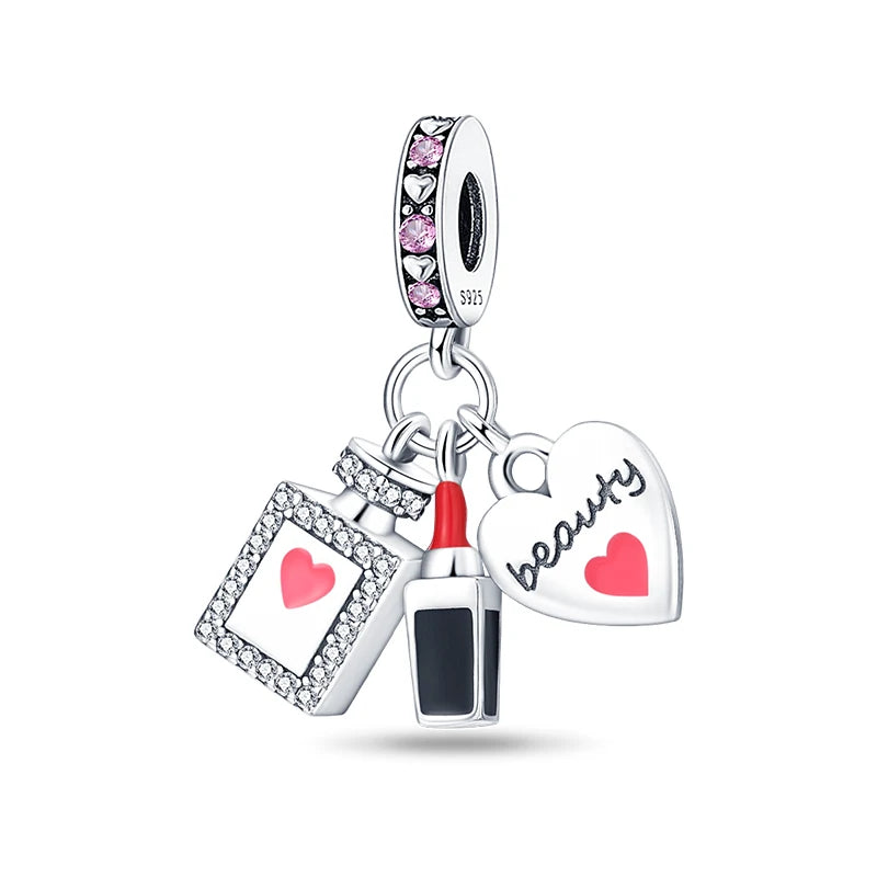 925 Silver Charms in Tones of Red