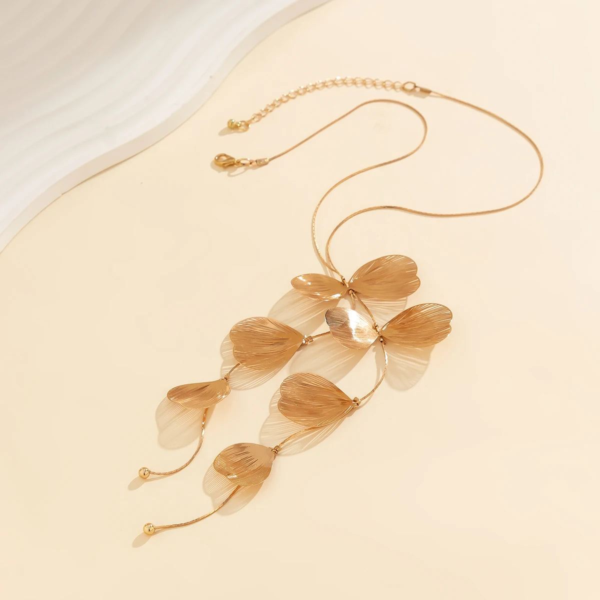 Petal Charm Long Tassel Necklace