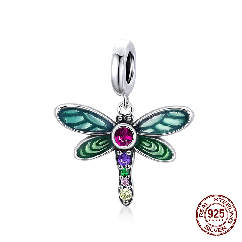 925 Sterling Silver Heart Beads Flower Retro Pattern Charms