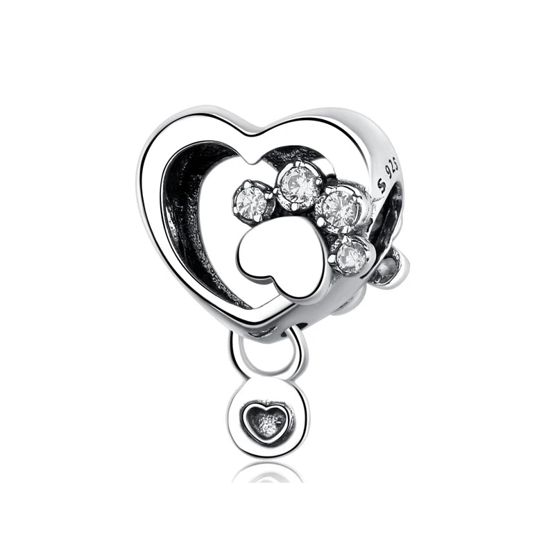 925 Sterling Silver Charms Love Pets
