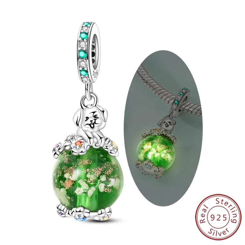 925 Sterling Silver Charms Beads Pendant Firefly Elf Paw Planet Charm