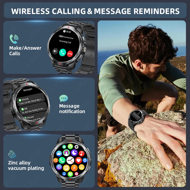 LIGE New 1100mAh Battery Smart Watches Man Outdoor Sport