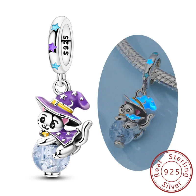 925 Sterling Silver Charms Beads Pendant Firefly Elf Paw Planet Charm