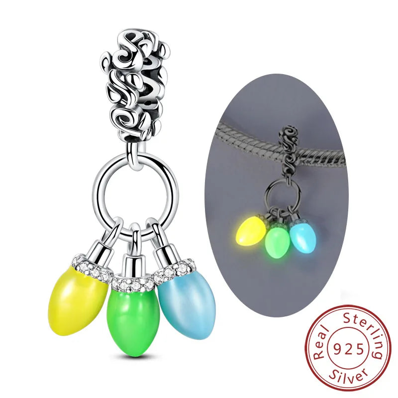 925 Sterling Silver Charms Beads Pendant Firefly Elf Paw Planet Charm
