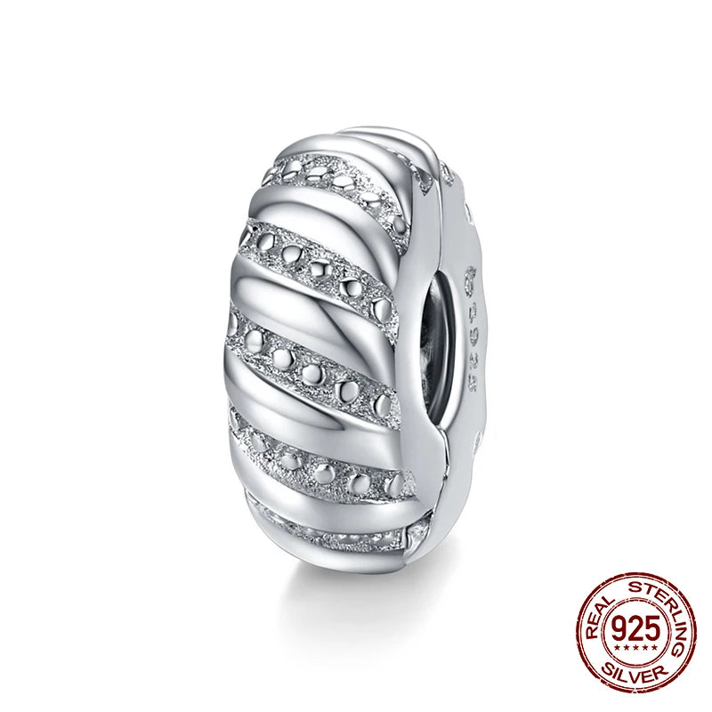925 Sterling Silver Heart Beads Flower Retro Pattern Charms