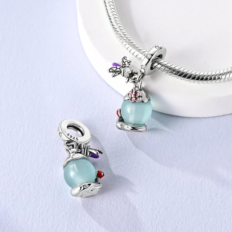 925 Sterling Silver Charms Beads Pendant Firefly Elf Paw Planet Charm