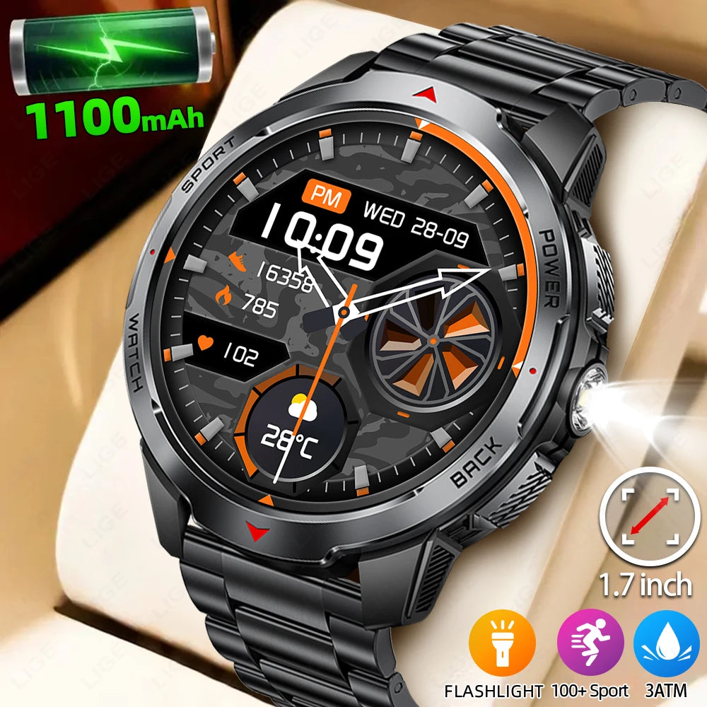LIGE New 1100mAh Battery Smart Watches Man Outdoor Sport