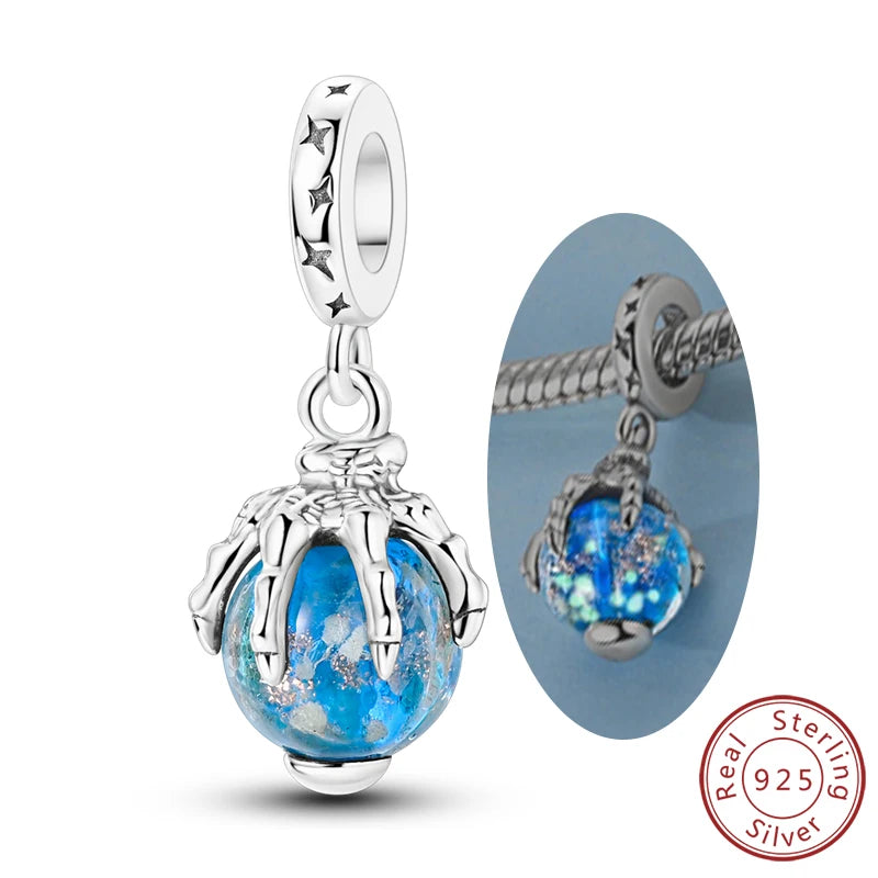 925 Sterling Silver Charms Beads Pendant Firefly Elf Paw Planet Charm