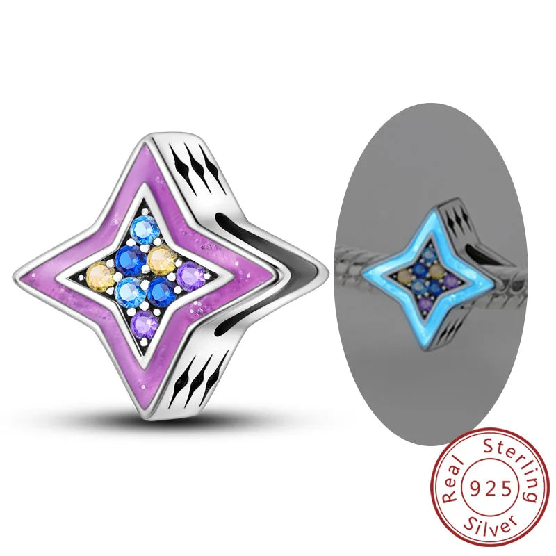 925 Sterling Silver Charms Beads Pendant Firefly Elf Paw Planet Charm