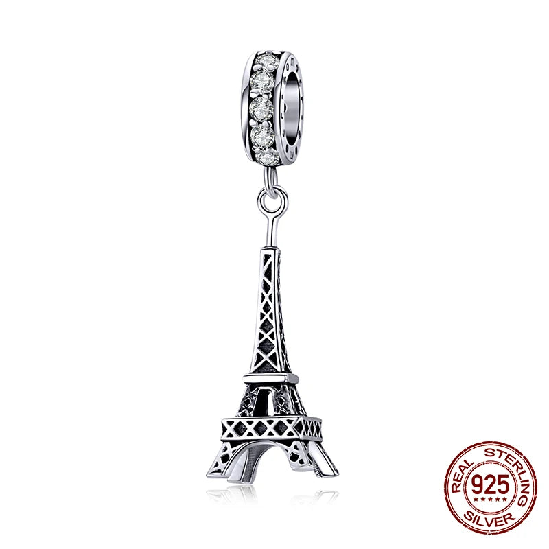 925 Sterling Silver Heart Beads Flower Retro Pattern Charms